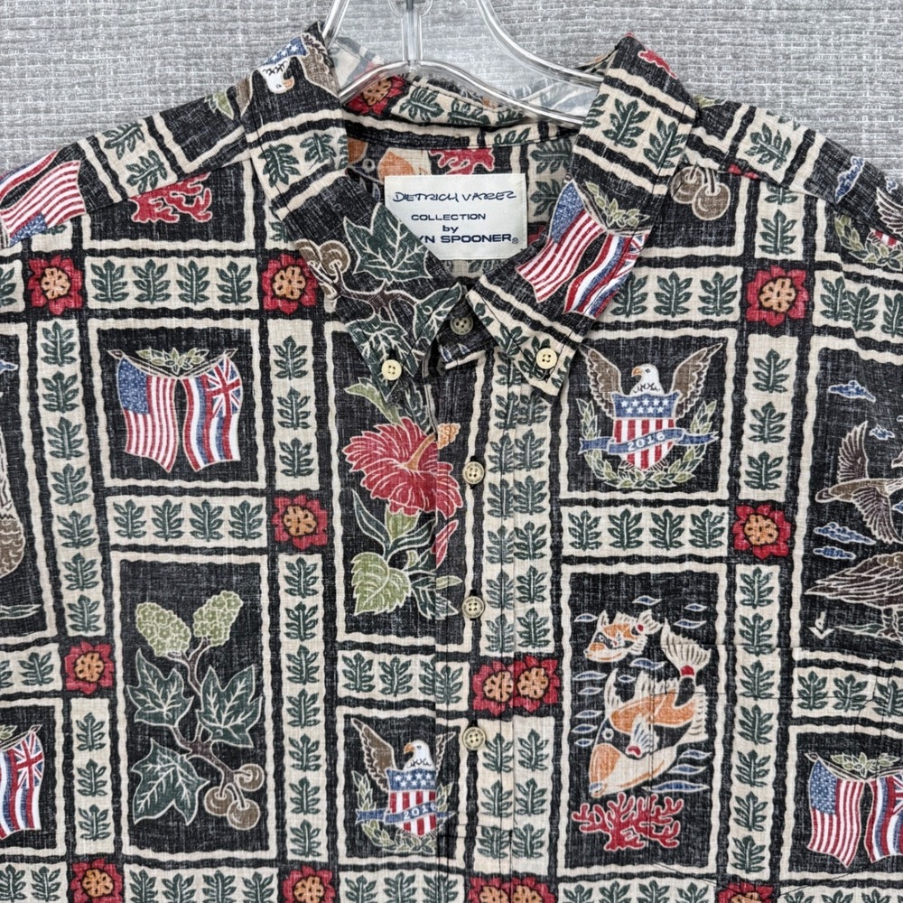 Reyn Spooner Sz 3XL 2016 4th July Flag Eagle Fireworks Blue White Popover Kloth